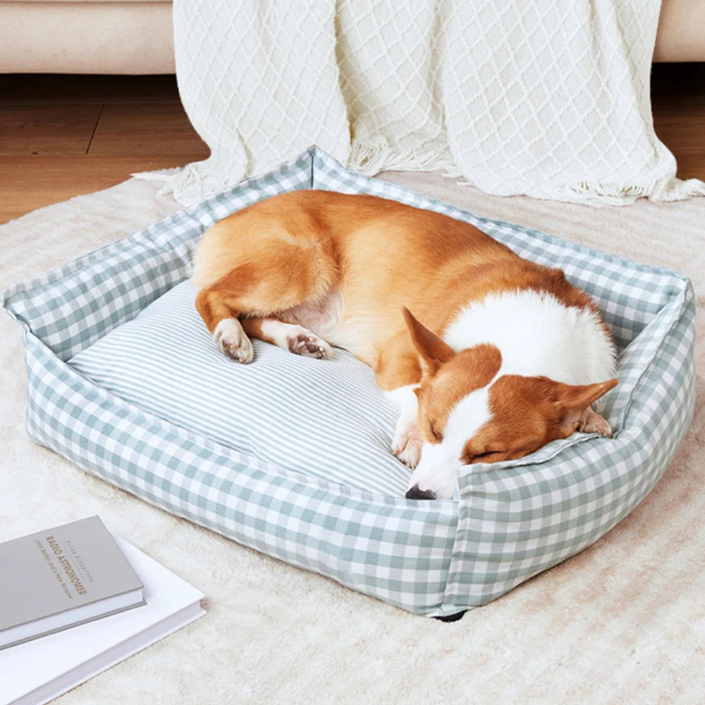 Dog Beds for Small Dogs Plaid Bed Pet Supplies Accessory Sofa Cushions Big Large Puppy Accessories Blanket Cats Baskets Pets Mat