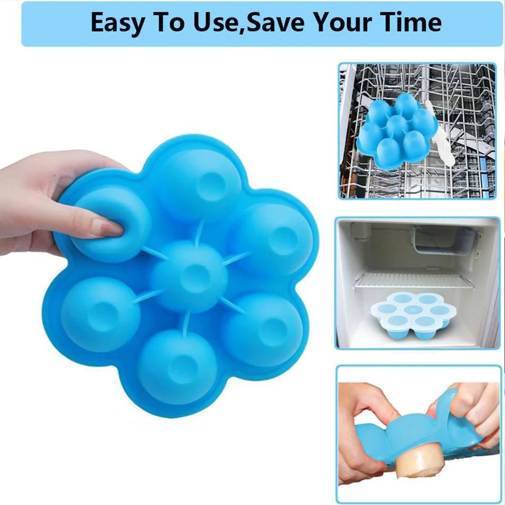 Egg Bites Molds for Instant Pot Accessories Silicone Freezer Ice Cube Trays Food Storage Containers with Lid Pastry Molds