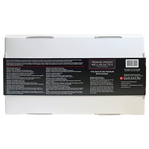 Uncle Lee’s Imperial Premium Organic Tea Gift Set, Traditional & Herbal Tea Bags, Wellness Tea Variety Pack (Rooibos Chai Tea, Peppermint Tea, Jasmine Green Tea Assortment) - 40 Tea Bags