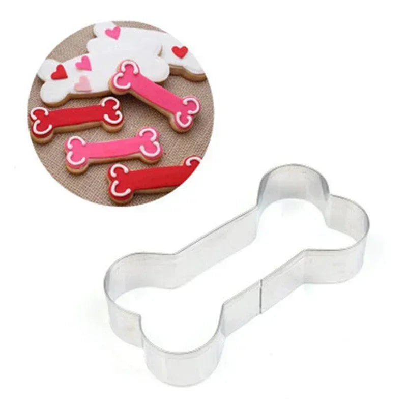 Cookie Cutter Mold Stainless Steel Pet Dog Bone Paw Shaped DIY Cake Sugarcraft Pastry Biscuit Mould Baking Tool4pcs/set