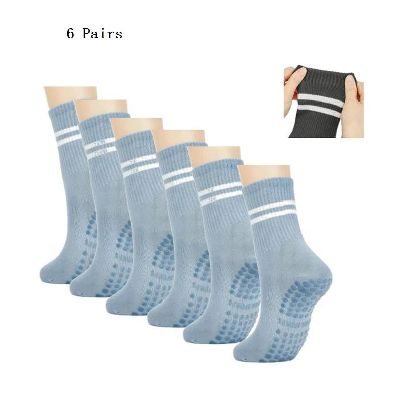 Pilates Socks with Grips for Women Yoga Socks Barre Socks Non Slip Socks of 1/2/3/6pairs