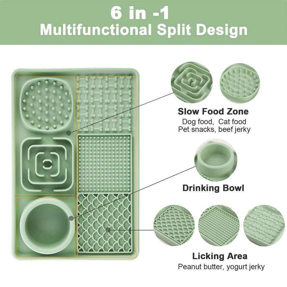 Lick Mat for Dogs Pet Silicone Lick Mat with Suction Cups Slow Feeder for Anxiety Relief Suitable for Butter Food Yogurt Peanut