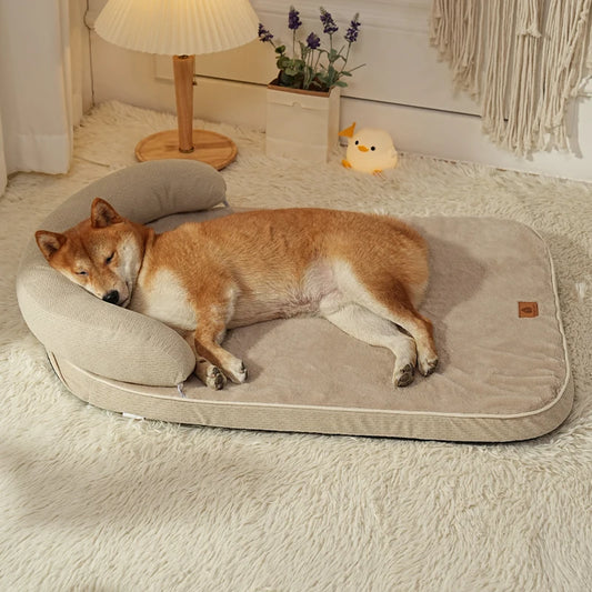 Dog Beds for Medium Large Dogs,Sofa Dog Bed with Pillow,Soft Pet Bed for Support Bolster,Wintert Pet Bed & Non-Slip Bottom