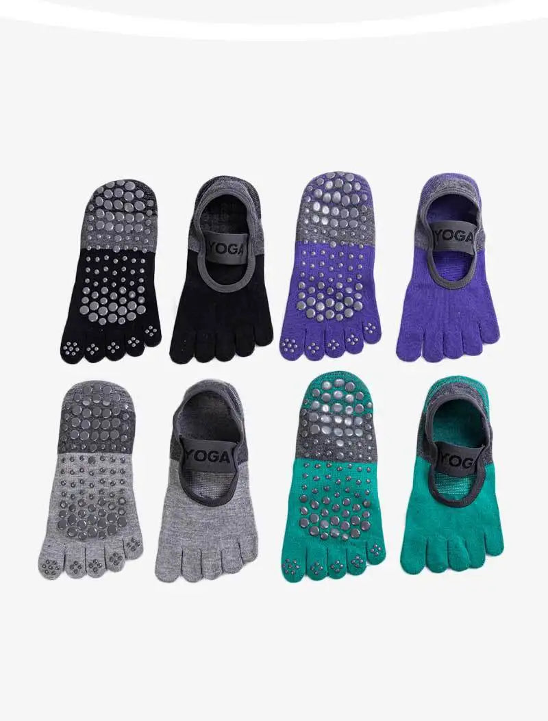 New backless Yoga socksnon-slip five-toe socks  Pilates Sports Fitness Toe Separator Socks for Women