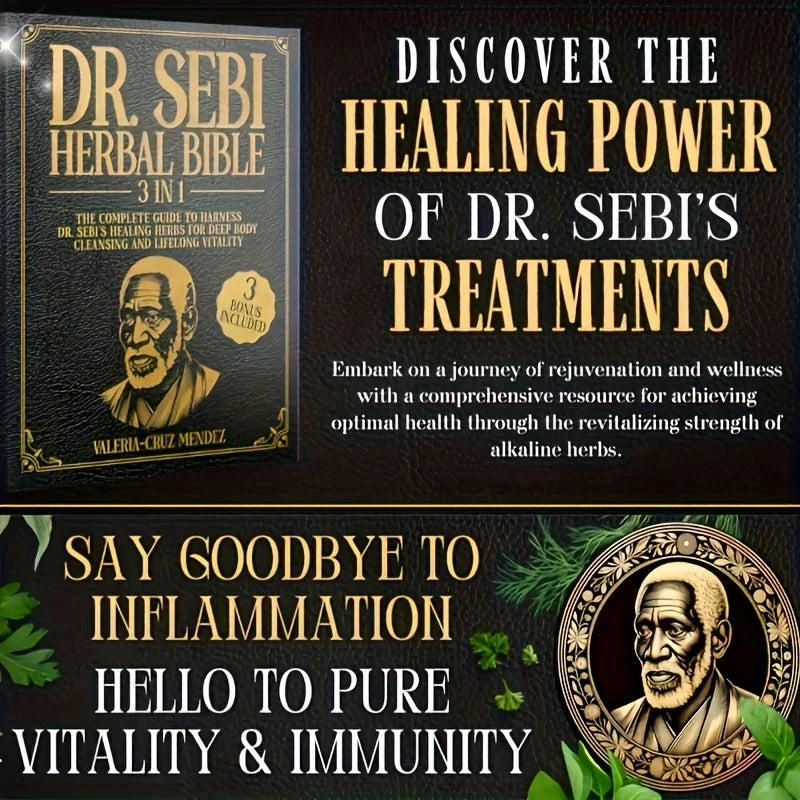 Dr. Sebi Herbal Bible 3-in-1: Detoxify and Cleanse Your Body with Dr. Sebi's Healing Herbs for Lasting Health and Vitality