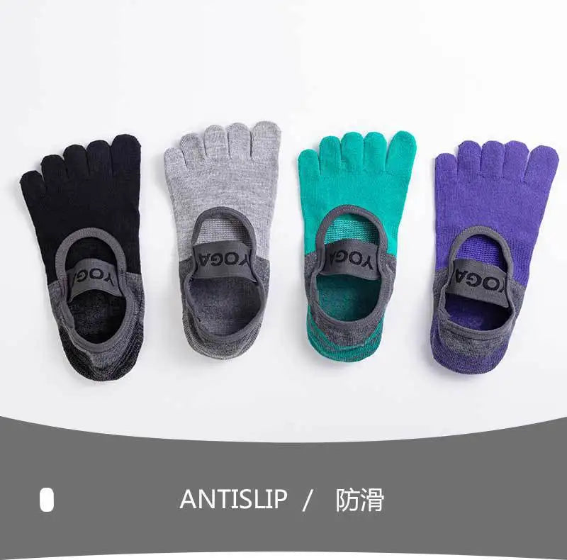 New backless Yoga socksnon-slip five-toe socks  Pilates Sports Fitness Toe Separator Socks for Women
