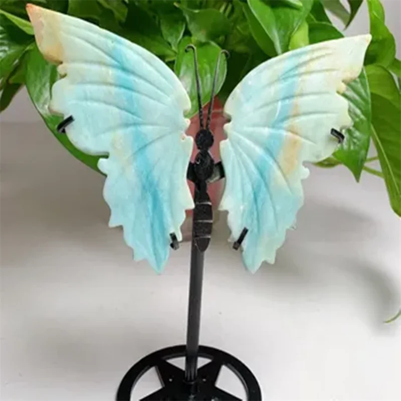 Natural Dream Amethyst Butterfly Wings Crystal With Stand Energy Gemstone Healing Stone