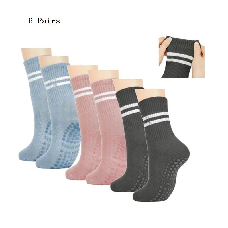 Pilates Socks with Grips for Women Yoga Socks Barre Socks Non Slip Socks of 1/2/3/6pairs