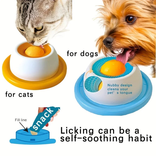 Pet Lick Mat Yogurt Licking Plate Slow Feeder for Dogs & Cats - Interactive Snack Bowl, Promotes Dental Health, Pet Licking Mat