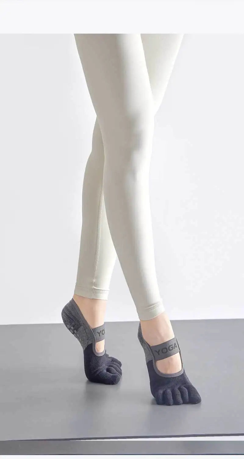 New backless Yoga socksnon-slip five-toe socks  Pilates Sports Fitness Toe Separator Socks for Women