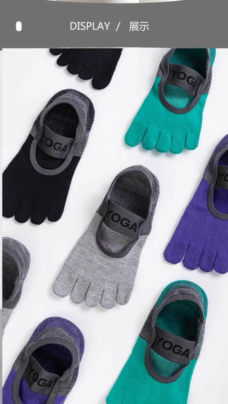 New backless Yoga socksnon-slip five-toe socks  Pilates Sports Fitness Toe Separator Socks for Women