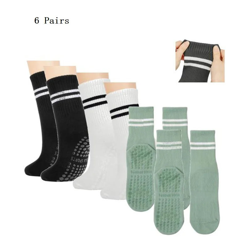 Pilates Socks with Grips for Women Yoga Socks Barre Socks Non Slip Socks of 1/2/3/6pairs