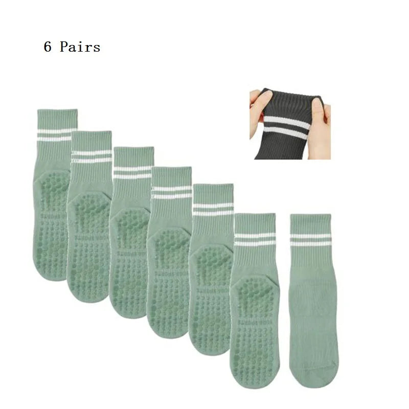 Pilates Socks with Grips for Women Yoga Socks Barre Socks Non Slip Socks of 1/2/3/6pairs