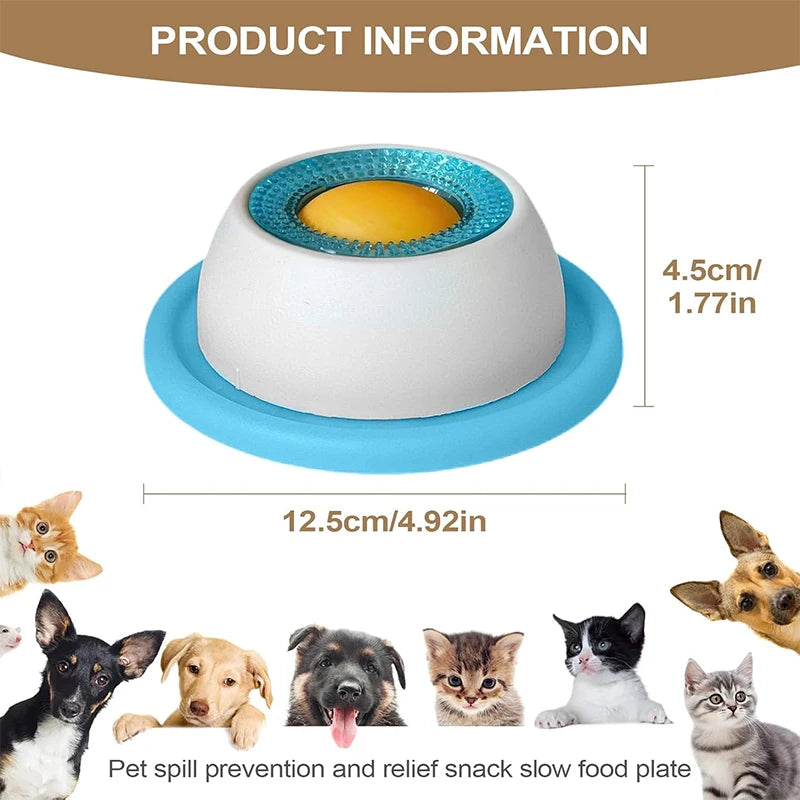 Pet Lick Mat Interactive Licking Slow Feeder Bowl Interactive Anti-Slip Snack Bowl Promotes Health Detachable And Easy To Clean