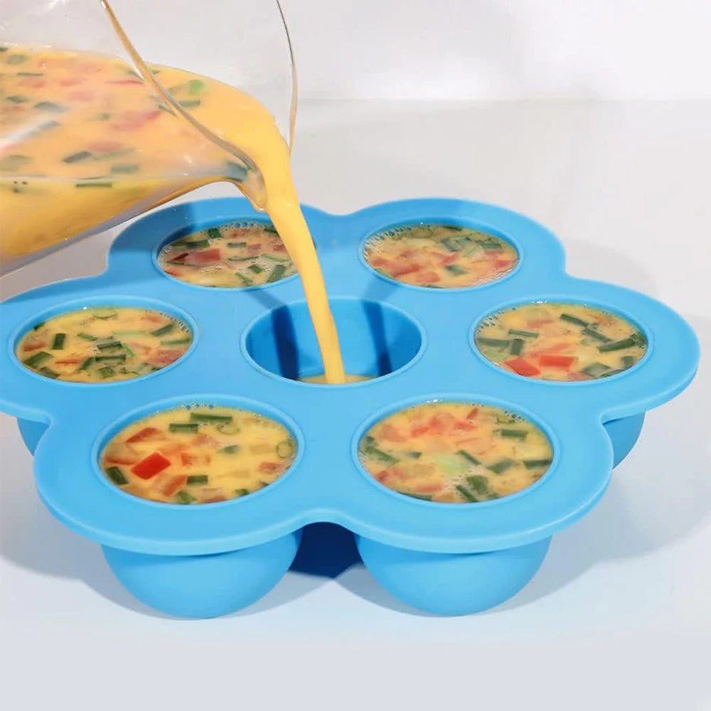 Egg Bites Molds for Instant Pot Accessories Silicone Freezer Ice Cube Trays Food Storage Containers with Lid Pastry Molds