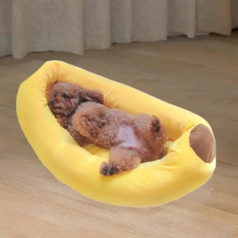 Dog Nesting Bed Banana Shape Soft 47x28x13cm Comfortable Washable Pet Bed