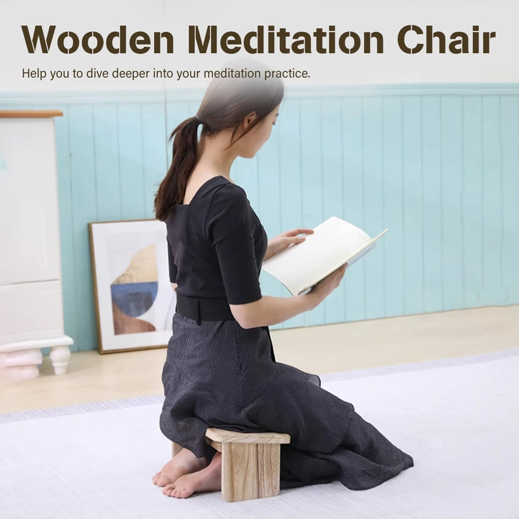 Meditation Bench Wooden Yoga Meditation Bench Foldable Ergonomic Meditation Kneeling Stool Wooden Prayer Bench For Meditation