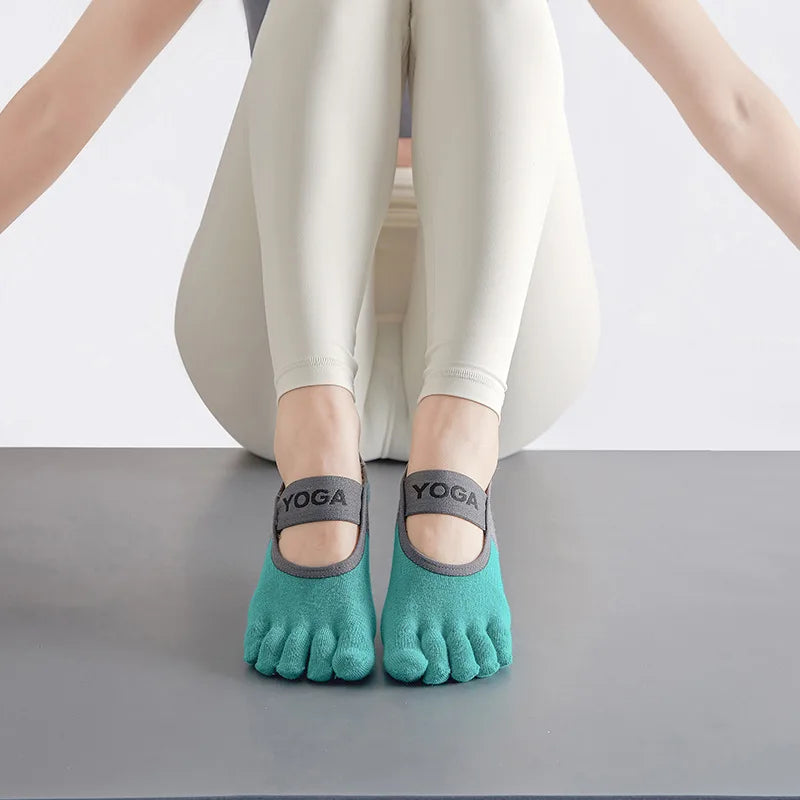 New backless Yoga socksnon-slip five-toe socks  Pilates Sports Fitness Toe Separator Socks for Women