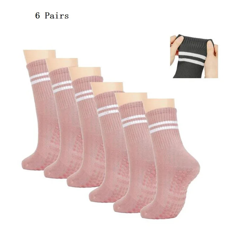 Pilates Socks with Grips for Women Yoga Socks Barre Socks Non Slip Socks of 1/2/3/6pairs