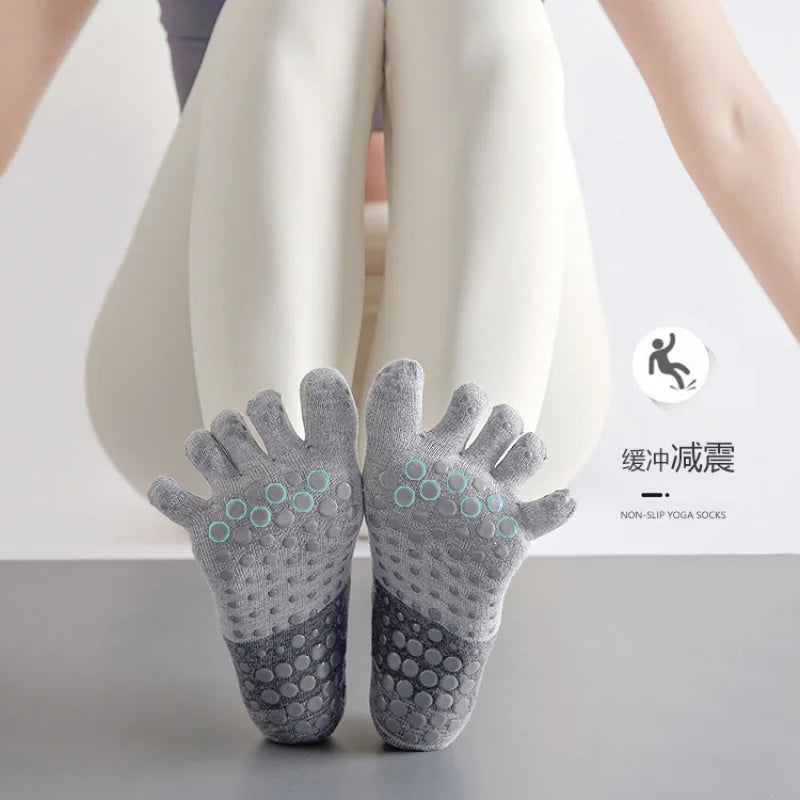 New backless Yoga socksnon-slip five-toe socks  Pilates Sports Fitness Toe Separator Socks for Women