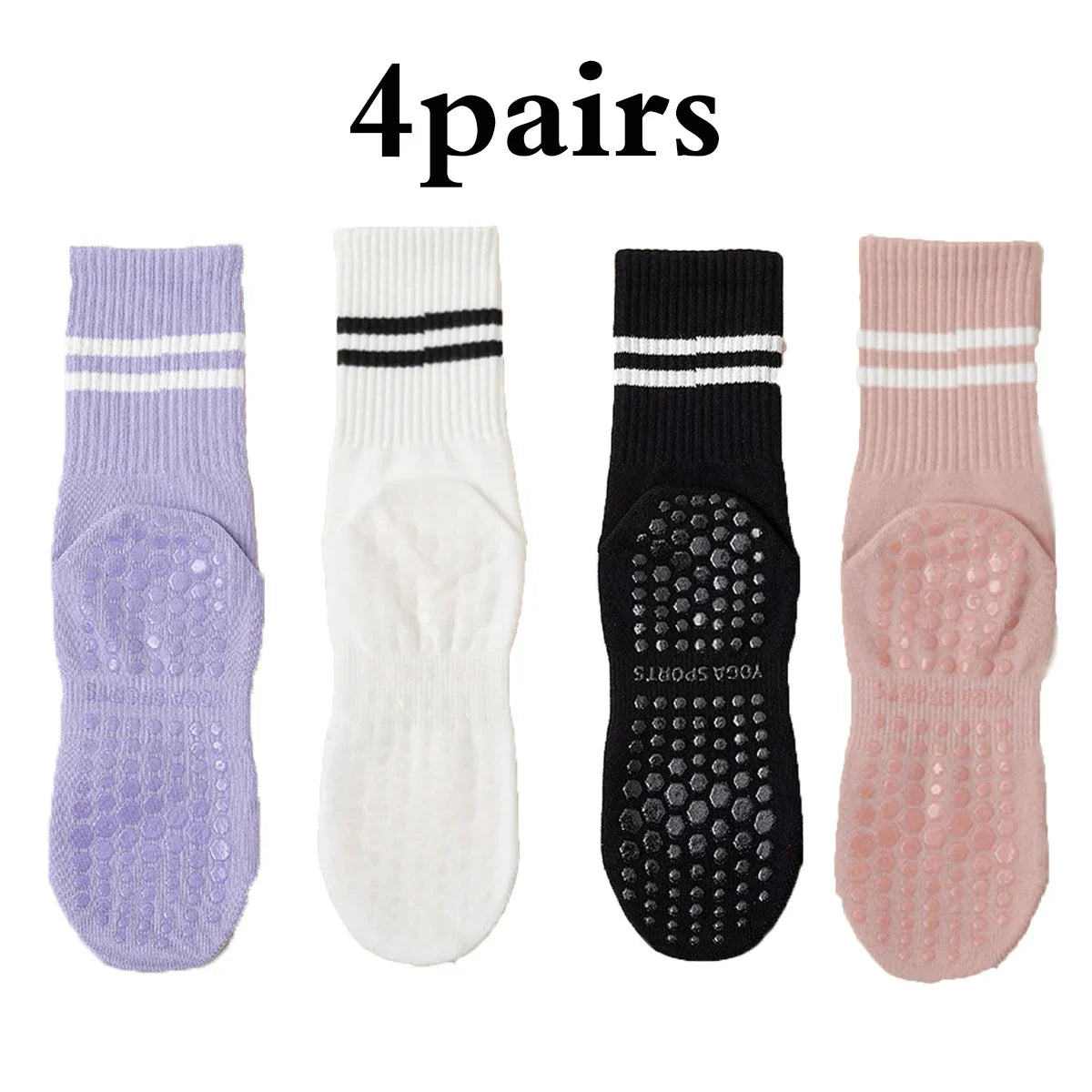 Pilates Socks with Grips for Women Yoga Socks Barre Socks Non Slip Socks of 1/2/3/6pairs