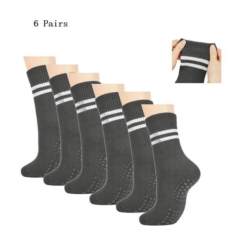 Pilates Socks with Grips for Women Yoga Socks Barre Socks Non Slip Socks of 1/2/3/6pairs