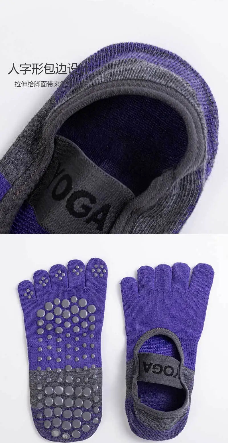 New backless Yoga socksnon-slip five-toe socks  Pilates Sports Fitness Toe Separator Socks for Women