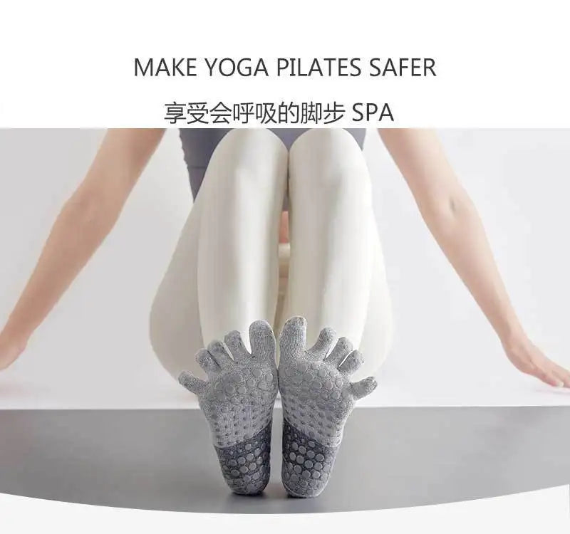 New backless Yoga socksnon-slip five-toe socks  Pilates Sports Fitness Toe Separator Socks for Women
