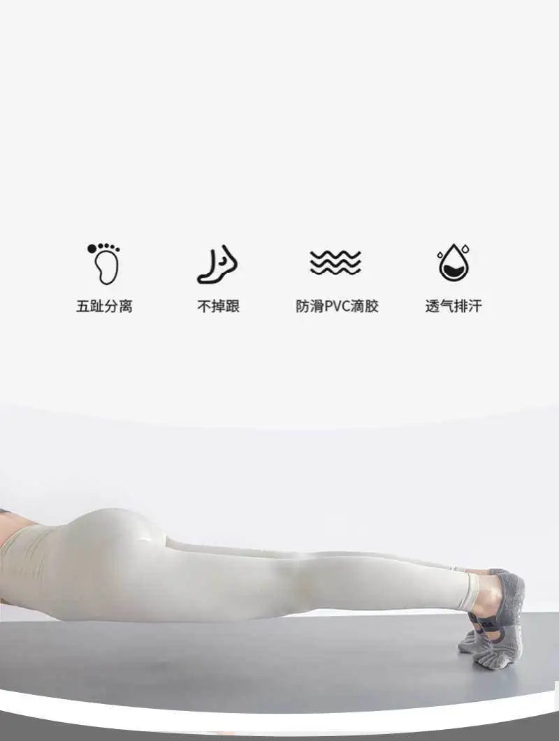 New backless Yoga socksnon-slip five-toe socks  Pilates Sports Fitness Toe Separator Socks for Women