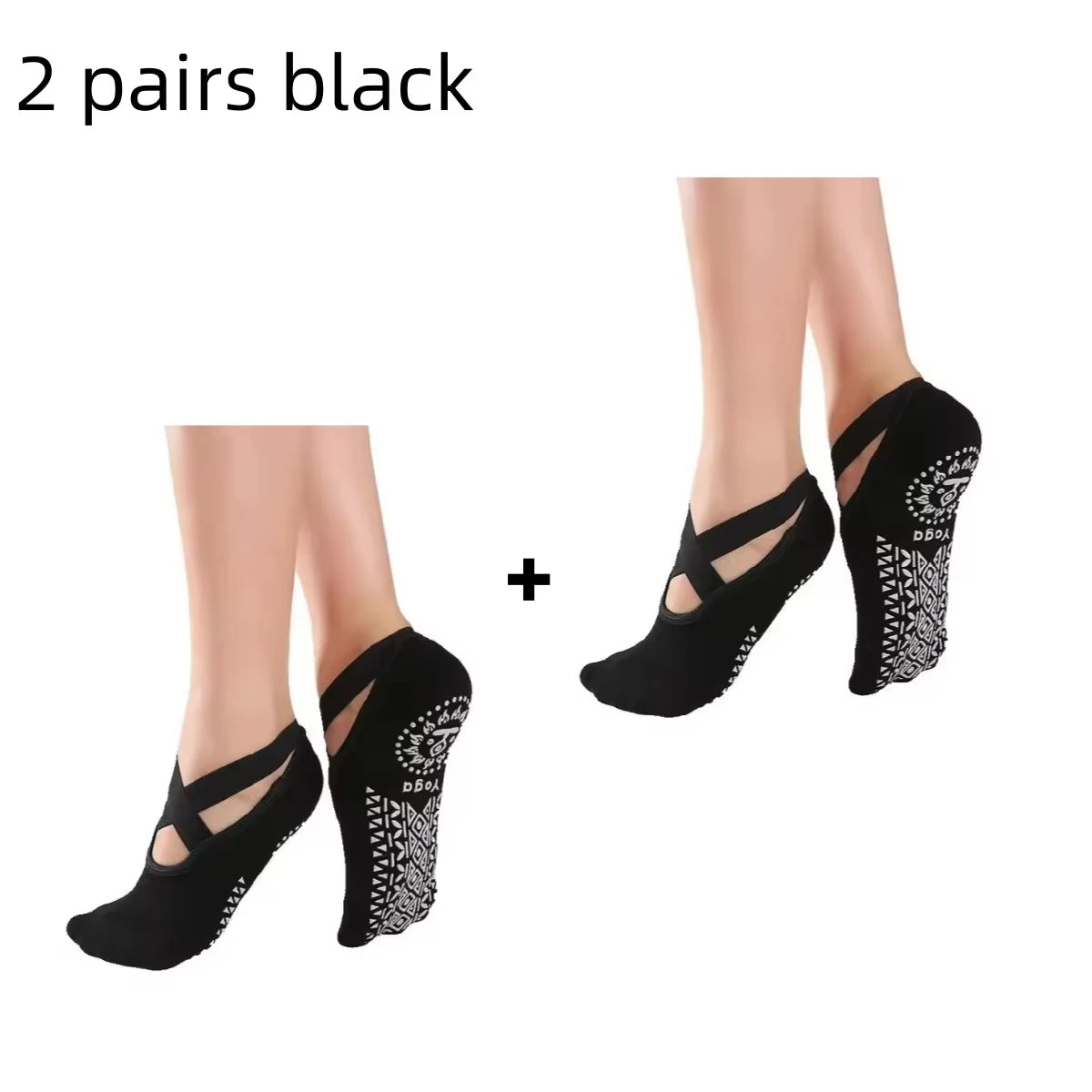 Bandage Yoga Pilates Socks for Women Ballet Dance Cotton Socks Anti-slip Woman Sport Sock Gym Workout Slipper Running Grip Sock