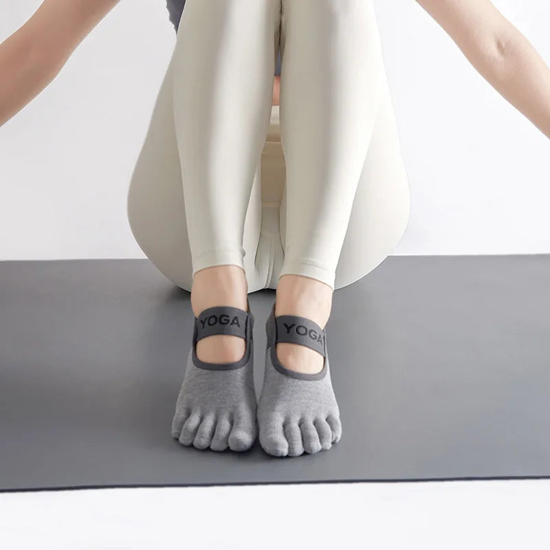 New backless Yoga socksnon-slip five-toe socks  Pilates Sports Fitness Toe Separator Socks for Women