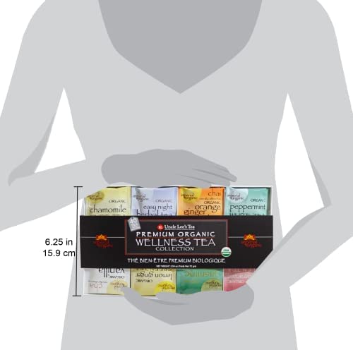 Uncle Lee’s Imperial Premium Organic Tea Gift Set, Traditional & Herbal Tea Bags, Wellness Tea Variety Pack (Rooibos Chai Tea, Peppermint Tea, Jasmine Green Tea Assortment) - 40 Tea Bags