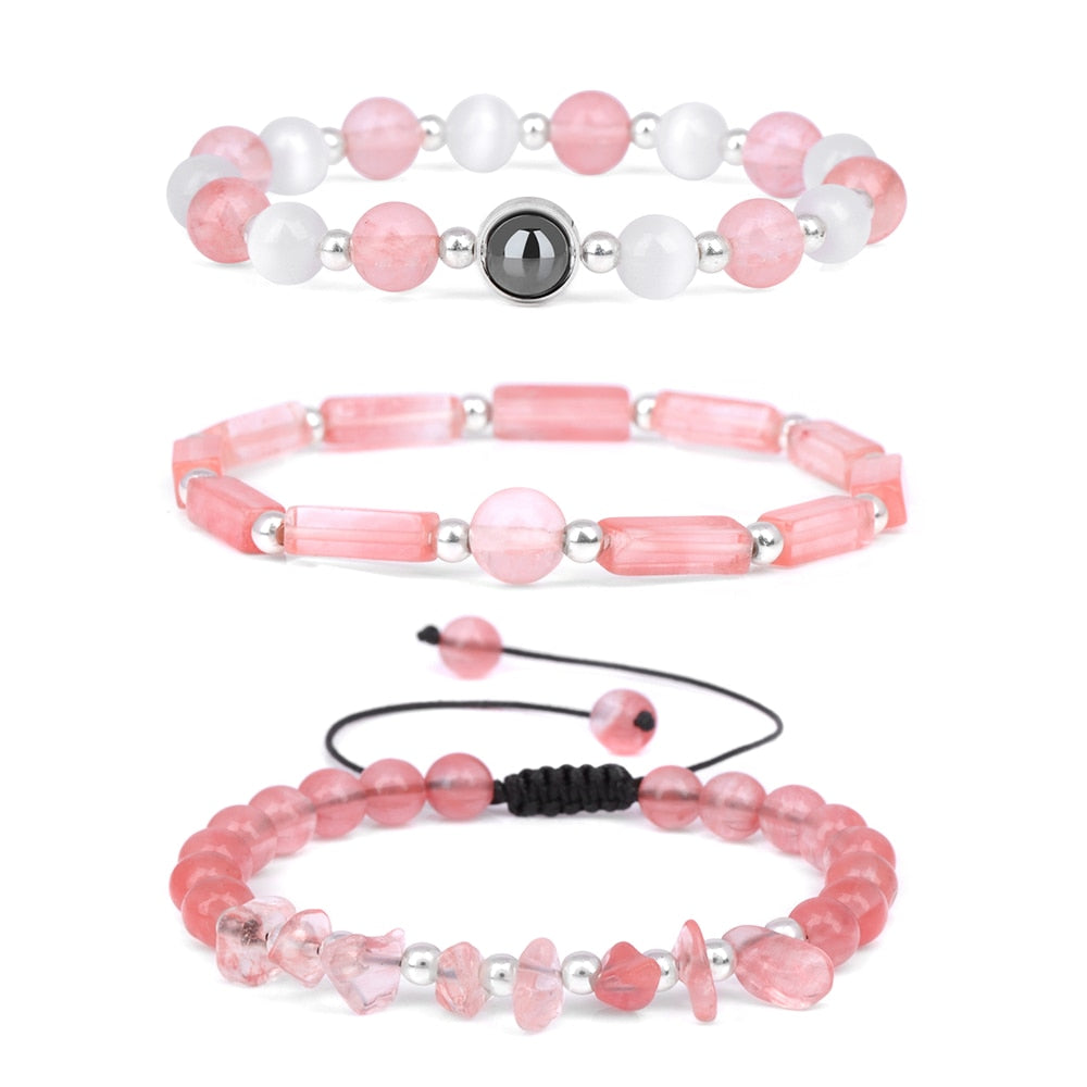 Natural Amethysts Bracelet Set Body-purify Slimming Healing Stone Bracelets For Women Men Loss Weight Yoga Meditation Jewelry