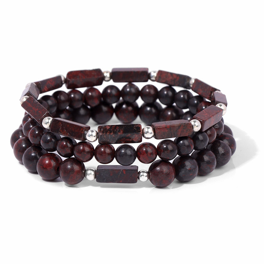 Natural Amethysts Bracelet Set Body-purify Slimming Healing Stone Bracelets For Women Men Loss Weight Yoga Meditation Jewelry