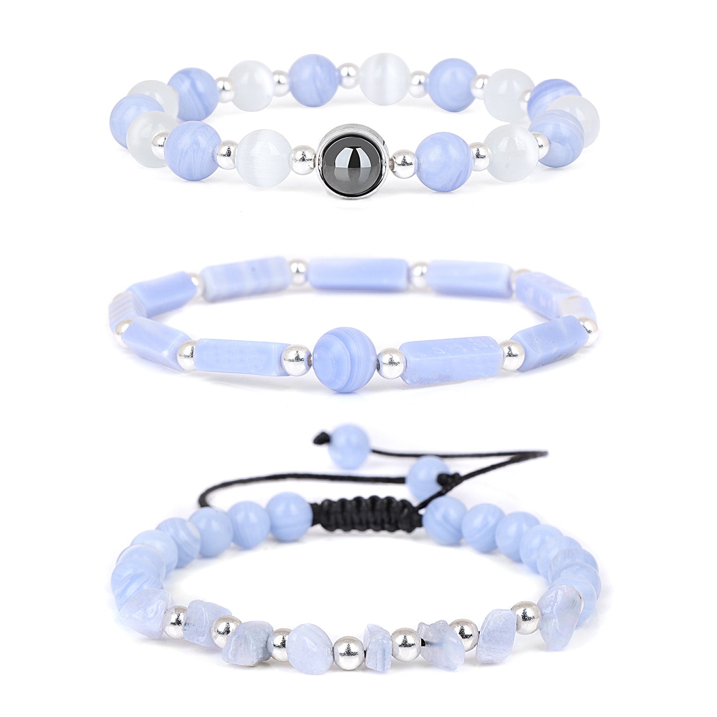 Natural Amethysts Bracelet Set Body-purify Slimming Healing Stone Bracelets For Women Men Loss Weight Yoga Meditation Jewelry
