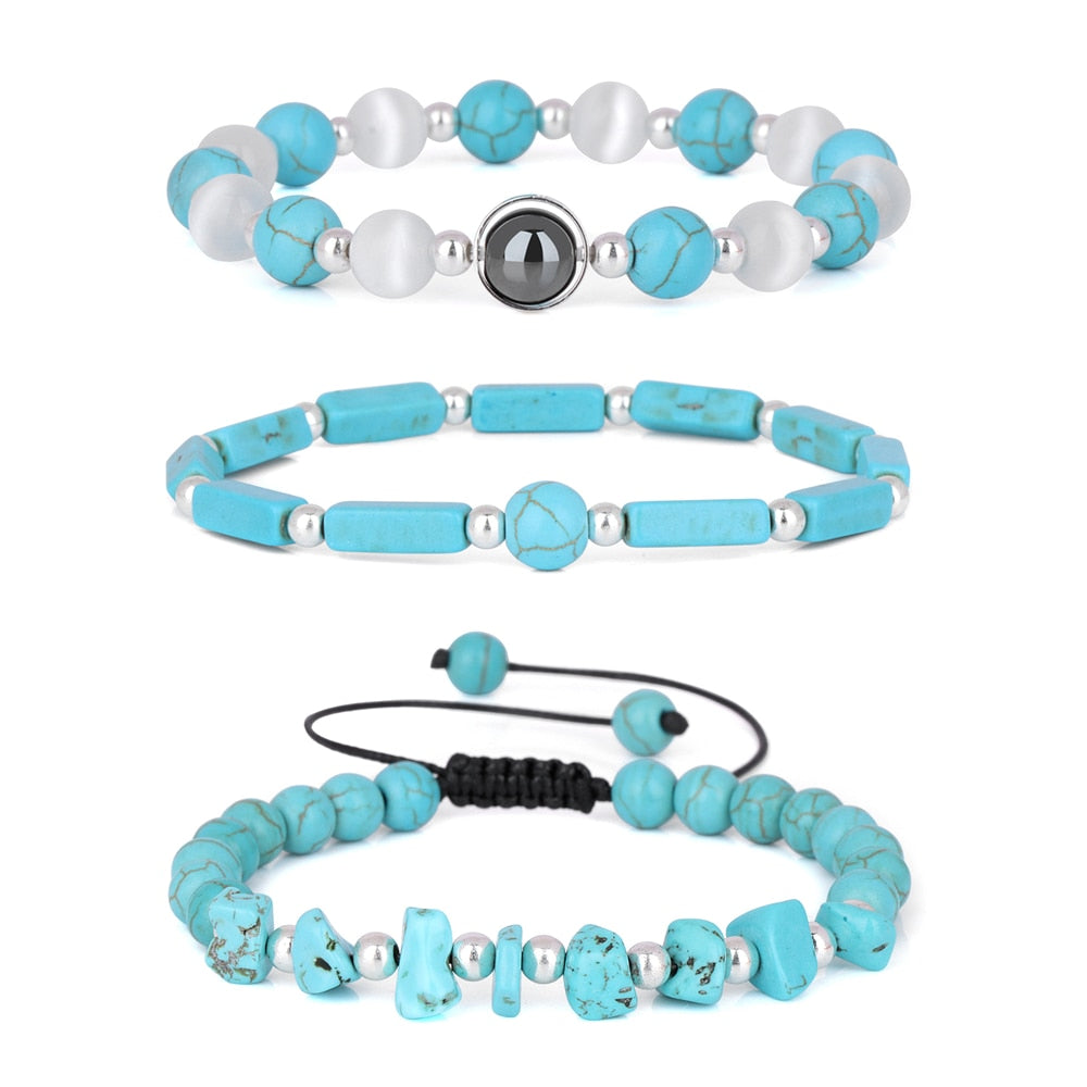 Natural Amethysts Bracelet Set Body-purify Slimming Healing Stone Bracelets For Women Men Loss Weight Yoga Meditation Jewelry