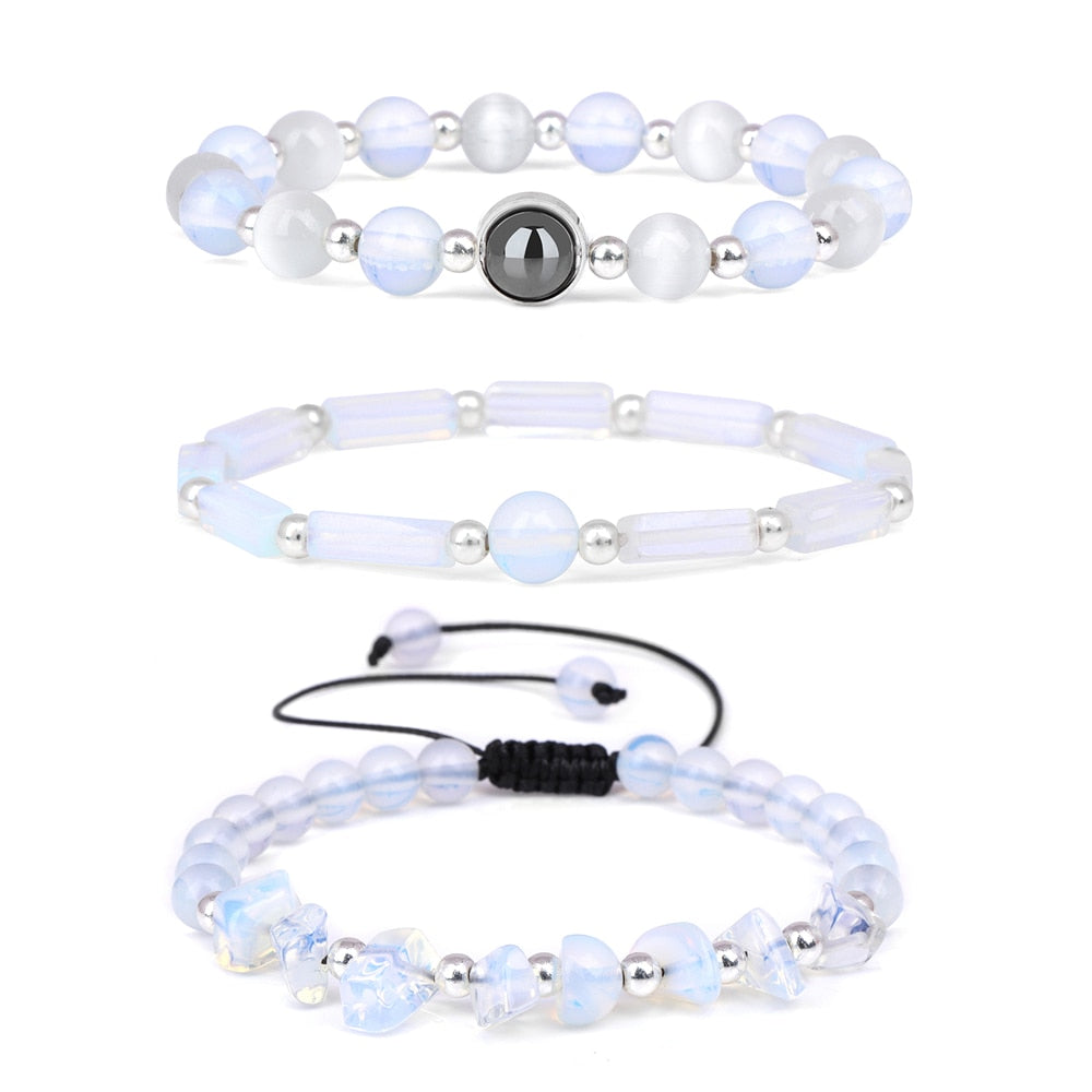 Natural Amethysts Bracelet Set Body-purify Slimming Healing Stone Bracelets For Women Men Loss Weight Yoga Meditation Jewelry