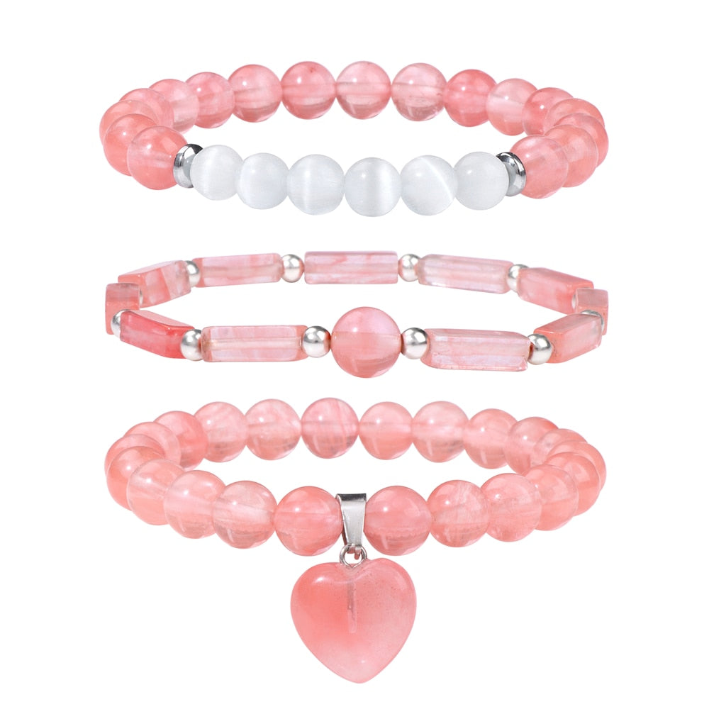 Natural Amethysts Bracelet Set Body-purify Slimming Healing Stone Bracelets For Women Men Loss Weight Yoga Meditation Jewelry