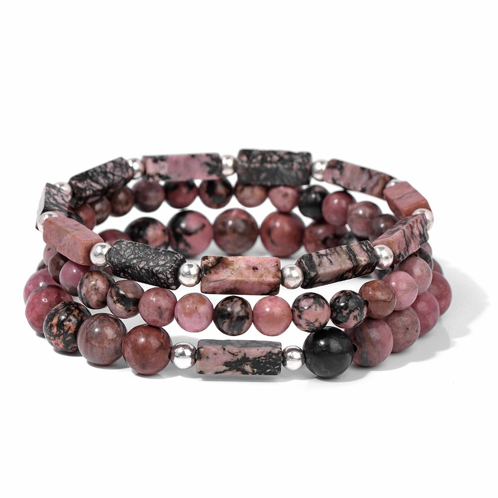 Natural Amethysts Bracelet Set Body-purify Slimming Healing Stone Bracelets For Women Men Loss Weight Yoga Meditation Jewelry