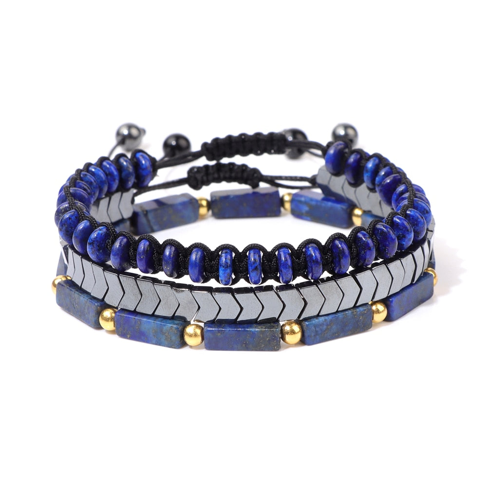 Natural Amethysts Bracelet Set Body-purify Slimming Healing Stone Bracelets For Women Men Loss Weight Yoga Meditation Jewelry