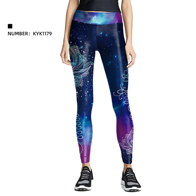 3D Digital Printing High Waist Mandala Flower Yoga Pants Running