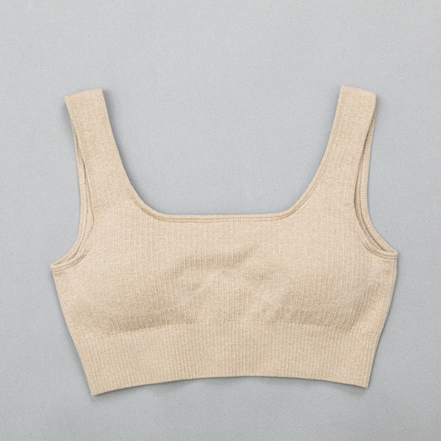 3 pcs Padded Sports Bra, Long Sleeve Crop. Stretchy Yoga Pant Set