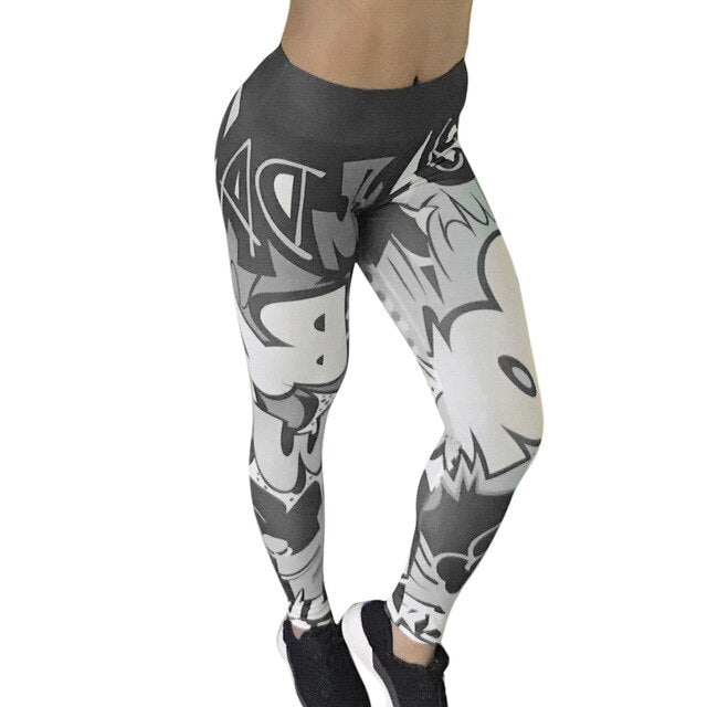 Vertvie Letter Printed Yoga Pants