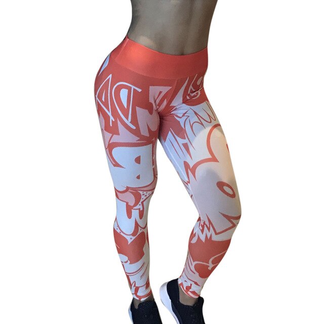 Vertvie Letter Printed Yoga Pants