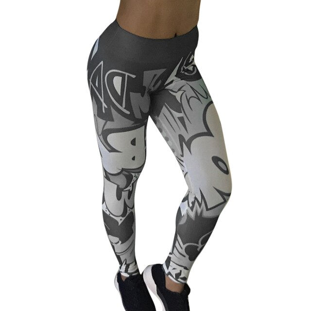 Vertvie Letter Printed Yoga Pants