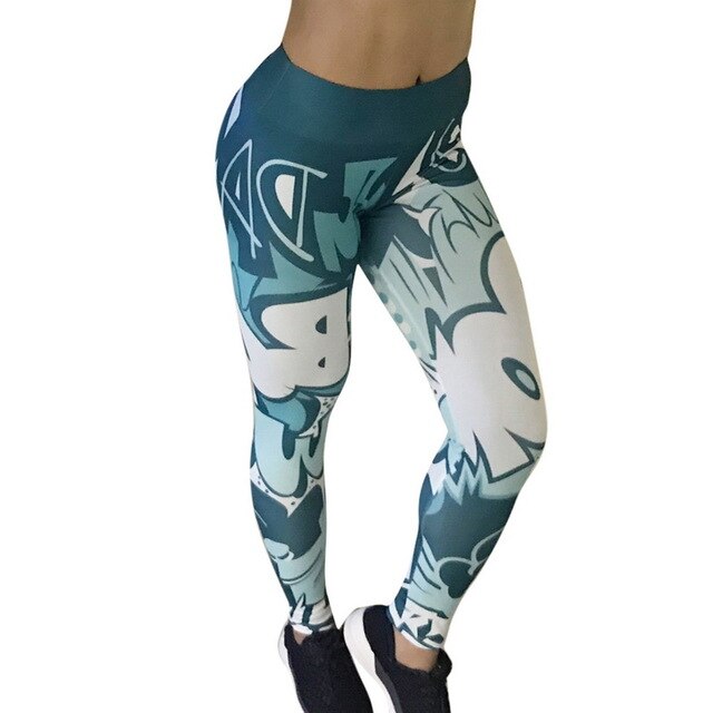 Vertvie Letter Printed Yoga Pants