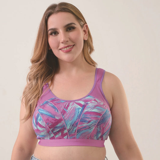 Plus Size Wireless Wide Shoulder Strap No Steel Ring Quick-drying Shockproof Yoga Fitness Vest Bra