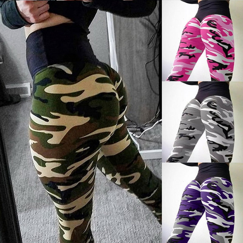 High Waist Slim Yoga Pants Camouflage