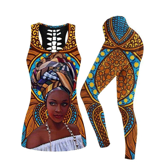 African Turban Print Yoga Set